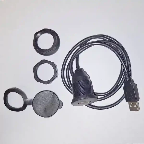 بدنه رزوه‌دار و مهره قفل‌کننده کانکتور USB مادگی Flush Mount