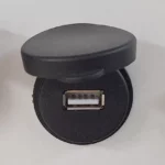 کانکتور پورت USB مادگی فلاش مانت مشکی مات برای نصب توکار (درپوش در حالت باز)